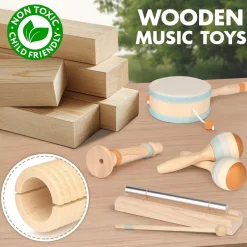 Vanplay Holz Musikinstrumente für Kinder ab 2 Jahre, Montessori Baby Schlagzeug