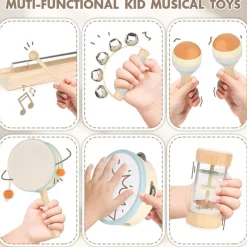 Vanplay Holz Musikinstrumente für Kinder ab 2 Jahre, Montessori Baby Schlagzeug