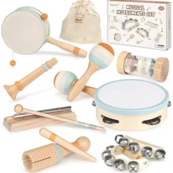 Vanplay Holz Musikinstrumente für Kinder ab 2 Jahre, Montessori Baby Schlagzeug