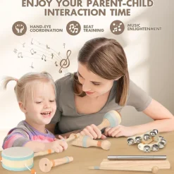 Vanplay Holz Musikinstrumente für Kinder ab 2 Jahre, Montessori Baby Schlagzeug