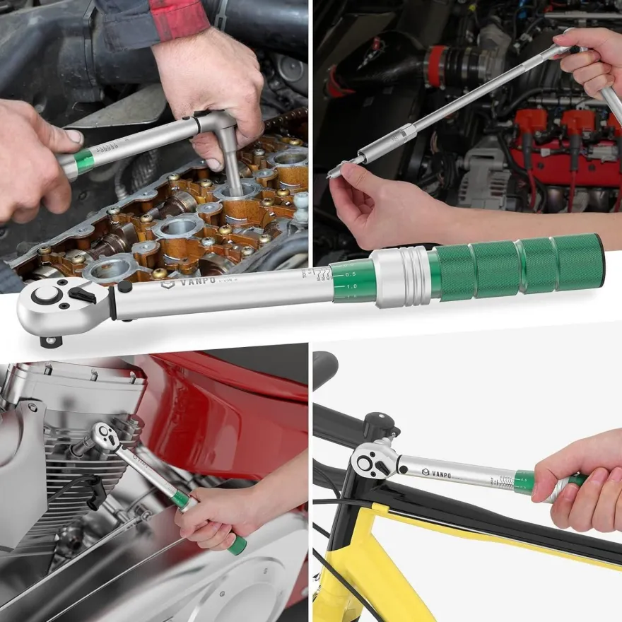 VANPO Drehmomentschlüssel 3/8 Zoll, 5-60 Nm Set für Fahrrad/Motorrad