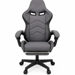 VARR Brooklands Gaming-Stuhl Fußstütze Kopf- und Lendenkissen Grau Schwarz