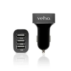 Veho VAA-010 - Kfz-Batterieladegerät - 5.1 A - 3 Ausgabeanschlussstellen (USB)