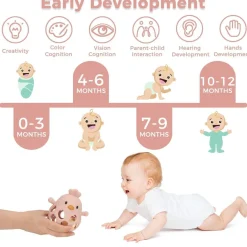 Venditer Silikon Babyrassel Hühnchen Beißring - Sensorisches Motorik