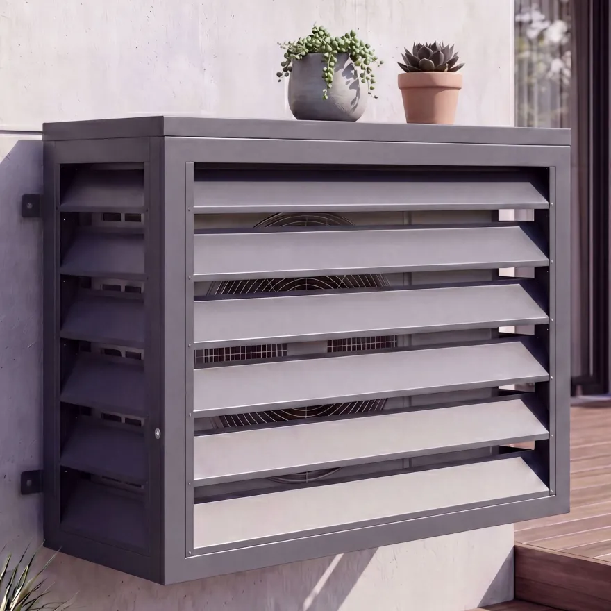 Verkleidung für Klimaanlage/Wärmetauscher HWC-O43, Abdeckung, Metall 73x97x38cm