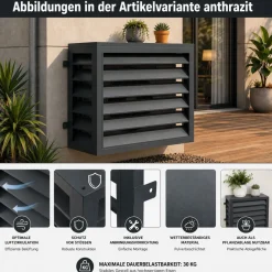 Verkleidung für Klimaanlage/Wärmetauscher HWC-O43, Abdeckung, Metall 73x97x38cm