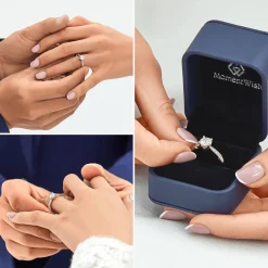 Verlobungsring Damen 1 Karat Moissanite Diamant 925 Silber VVS1 D Farbe Rose