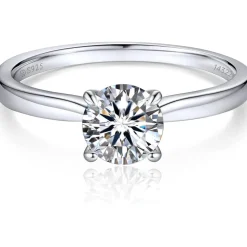 Verlobungsring Damen 1-2 Karat Moissanite Solitär 925 Silber D VVS1 Box