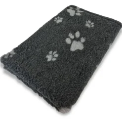 Vet Bed Hundedecke Hundebett Hunde Schlafplatz 150 x 100 cm anthrazit graue Pfoten