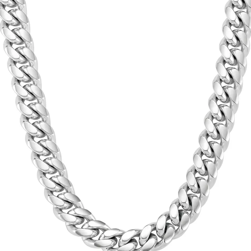 VEXXS Herren Panzerkette 10/12mm, vergoldet Edelstahl Cuban Chain