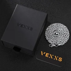VEXXS Königskette 4/6mm, 18K Gold beschichtet, Edelstahl, Byzantinische