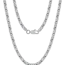 VEXXS Königskette 4/6mm, 18K Gold beschichtet, Edelstahl, Byzantinische