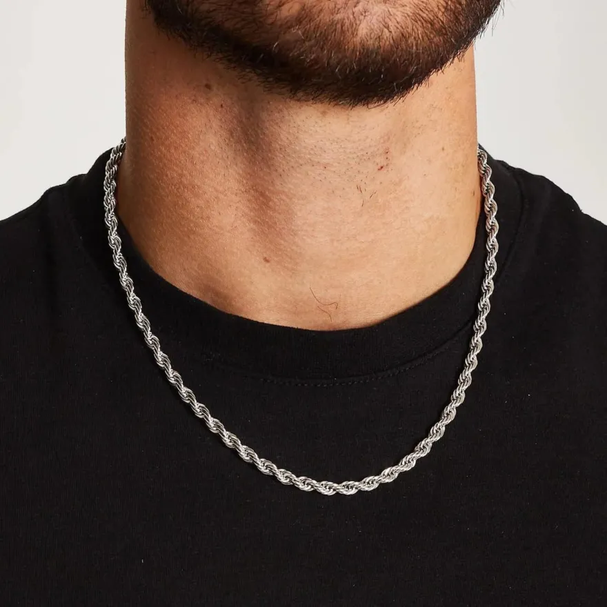 VEXXS Kordelkette Herren vergoldet 3/4/5mm Edelstahl Halskette