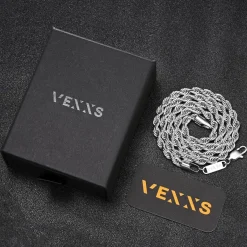 VEXXS Kordelkette Herren vergoldet 3/4/5mm Edelstahl Halskette