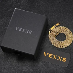 VEXXS Kordelkette Herren vergoldet Edelstahl 3/4/5mm, Schmuck