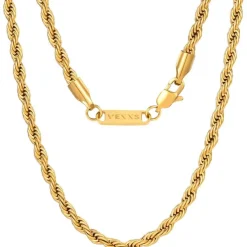 VEXXS Kordelkette Herren vergoldet Edelstahl 3/4/5mm, Schmuck