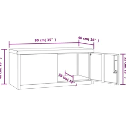 vidaXL Aktenschrank Anthrazit 90x40x220 cm Stahl