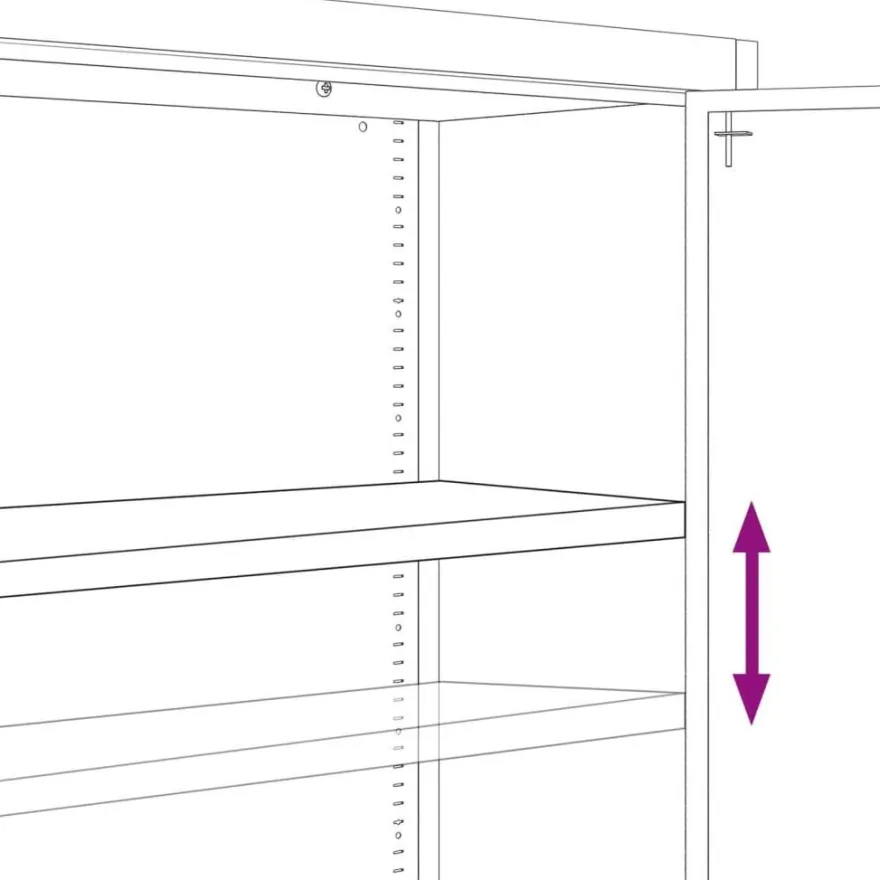 vidaXL Aktenschrank Hellgrau 90x40x240 cm Stahl