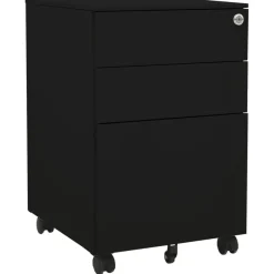 vidaXL Aktenschrank mit Rollen Schwarz 39x45x60 cm Stahl