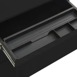vidaXL Aktenschrank mit Rollen Schwarz 39x45x60 cm Stahl