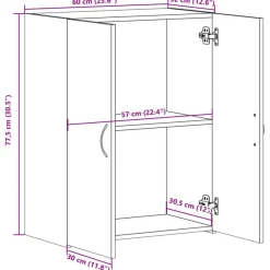 vidaXL Aktenschrank Räuchereiche 60x32x77,5 cm Holzwerkstoff