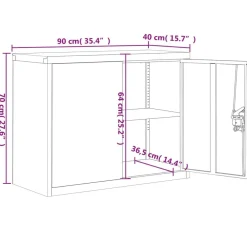 vidaXL Aktenschrank Schwarz 90x40x70 cm Stahl