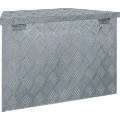 vidaXL Aluminiumkiste 70×24×42 cm Trapezförmig Silbern