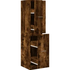 vidaXL Apothekerschrank Räuchereiche 30x41x144,5 cm Holzwerkstoff