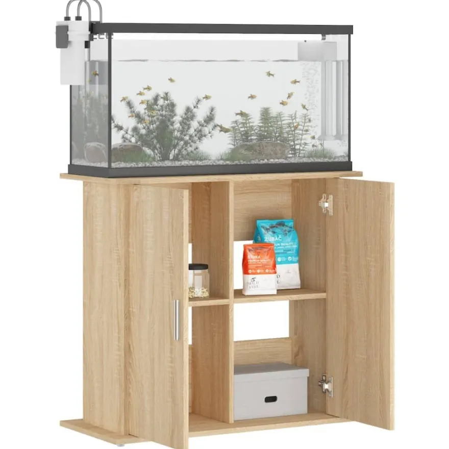 vidaXL Aquariumständer Sonoma-Eiche 81 x 36 x 73 cm Holzwerkstoff