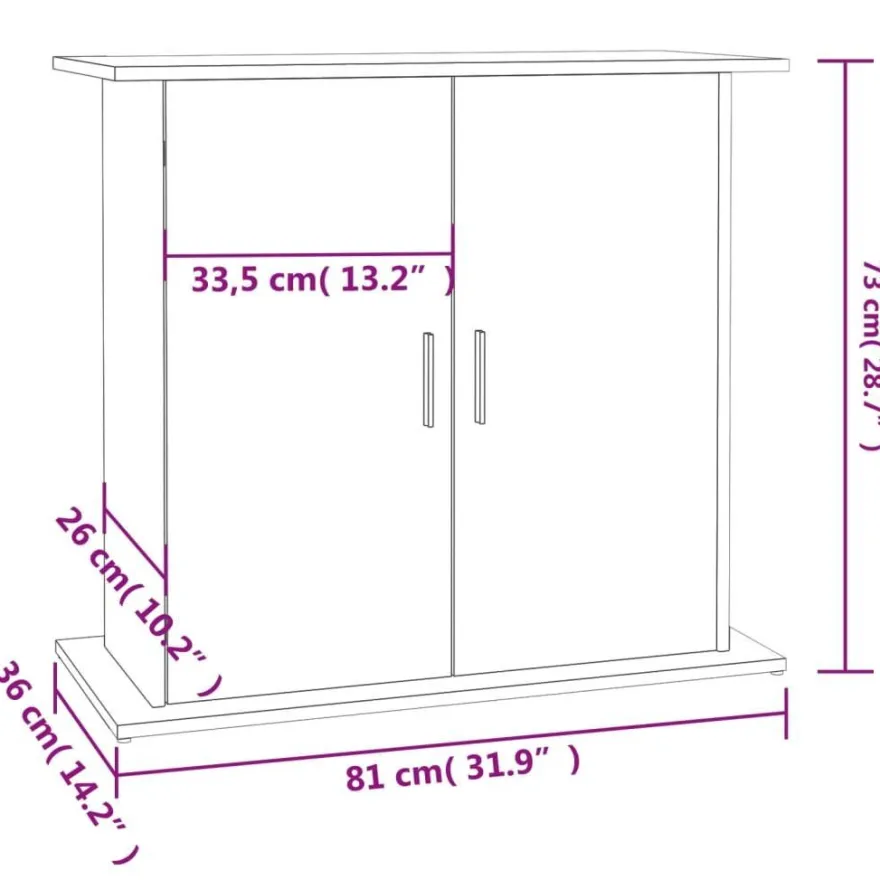 vidaXL Aquariumständer Sonoma-Eiche 81 x 36 x 73 cm Holzwerkstoff