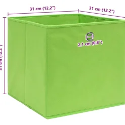 vidaXL Aufbewahrungsboxen 4 Stk. Grün 32x32x32 cm Stoff