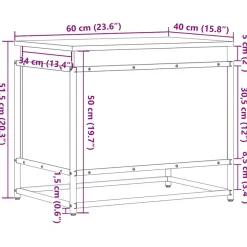 vidaXL Aufbewahrungsbox mit Deckel Eichen-Optik 60x40x51,5 cm