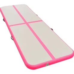 vidaXL Aufblasbare Gymnastikmatte mit Pumpe 800×100×10 cm PVC Rosa
