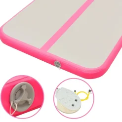 vidaXL Aufblasbare Gymnastikmatte mit Pumpe 800×100×10 cm PVC Rosa