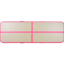 vidaXL Aufblasbare Gymnastikmatte mit Pumpe 800×100×10 cm PVC Rosa