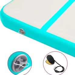 vidaXL Aufblasbare Gymnastikmatte mit Pumpe 500x100x15 cm PVC Grün
