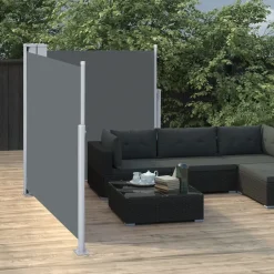 vidaXL Ausziehbare Seitenmarkise Anthrazit 120 x 600 cm