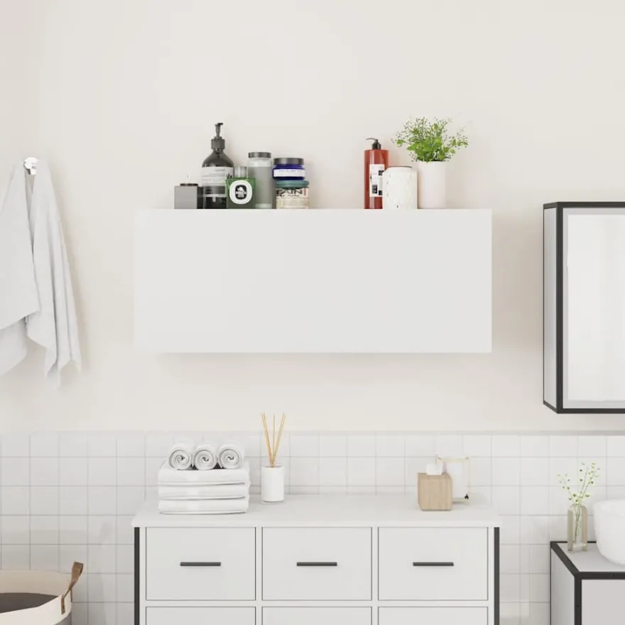 vidaXL Bad-Wandschrank Weiß 100x25x40 cm Holzwerkstoff