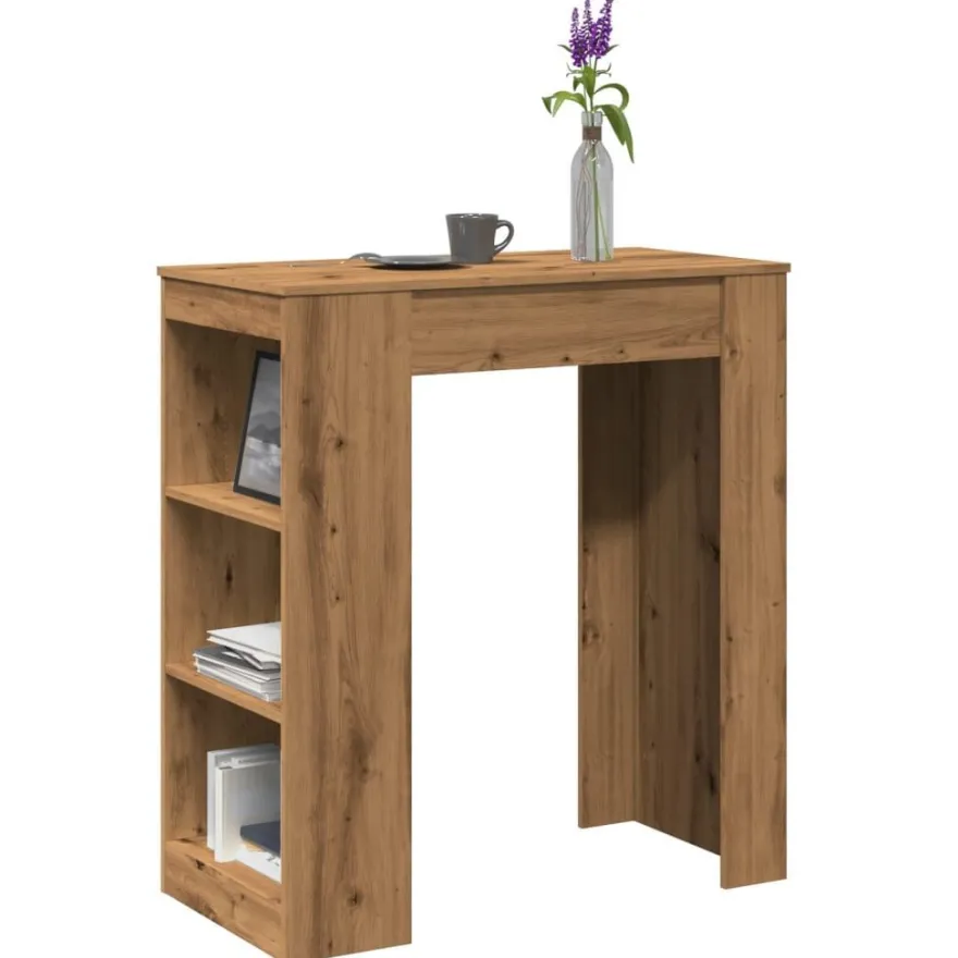 vidaXL Bartisch mit Regal Artisan-Eiche 95x47x103,5 cm Holzwerkstoff