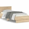 vidaXL Bettgestell ohne Matratze mit Kopfteil Sonoma-Eiche 90x200 cm