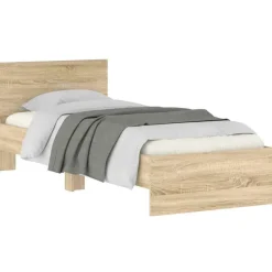 vidaXL Bettgestell ohne Matratze mit Kopfteil Sonoma-Eiche 90x200 cm