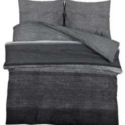 vidaXL Bettwäsche-Set Dunkelgrau 260x240 cm Baumwolle