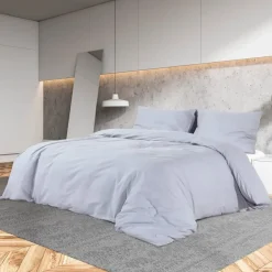 vidaXL Bettwäsche-Set Grau 200x220 cm Leichte Mikrofaser