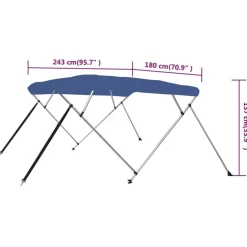 vidaXL 4-Bow Bimini Top Blau 243x180x137 cm