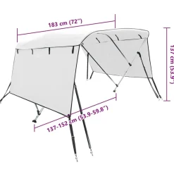 vidaXL 3-Bow Bimini-Top mit Seitenteilen 183x(137-152)x137 cm