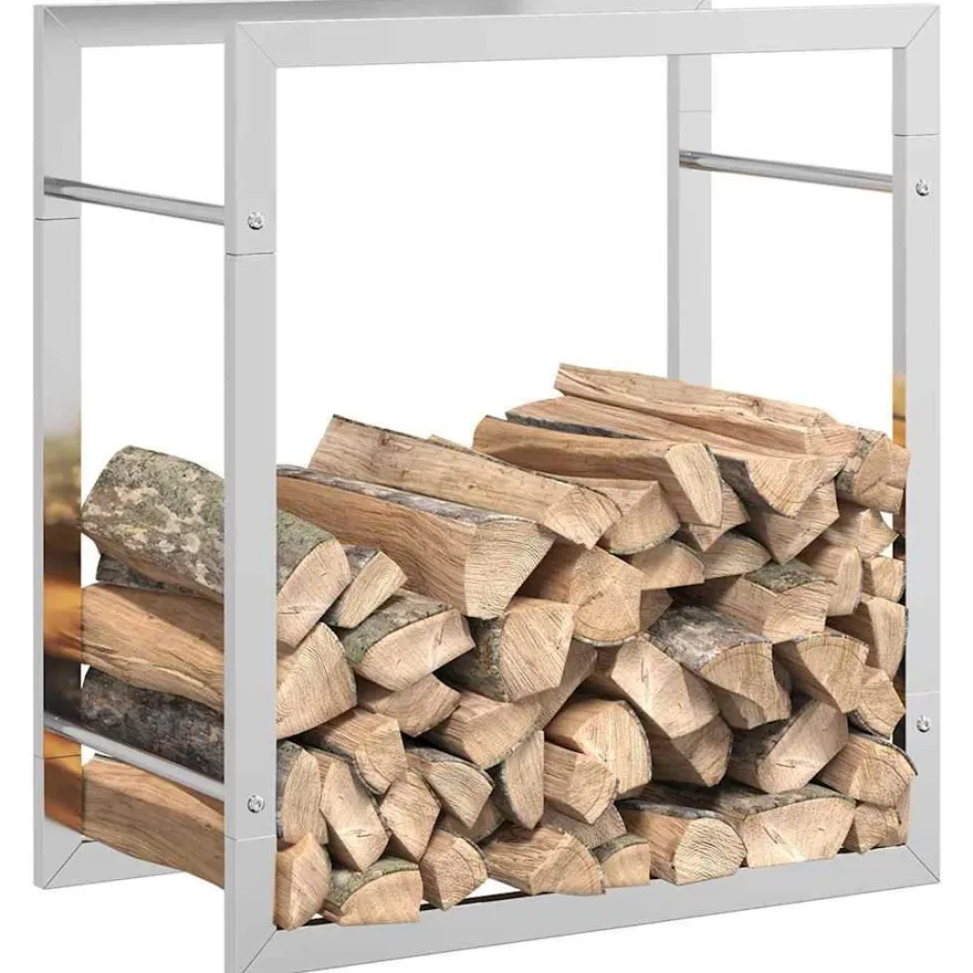 vidaXL Brennholzregal 50x28x56 cm Edelstahl