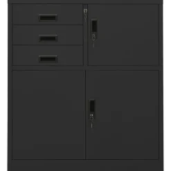 vidaXL Büroschrank Anthrazit 90x40x102 cm Stahl