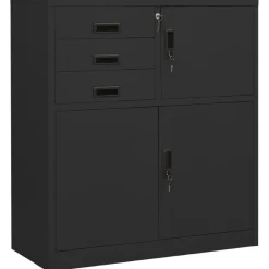 vidaXL Büroschrank Anthrazit 90x40x102 cm Stahl