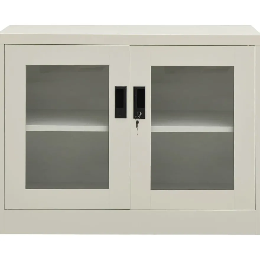 vidaXL Büroschrank Hellgrau 90x40x70 cm Stahl