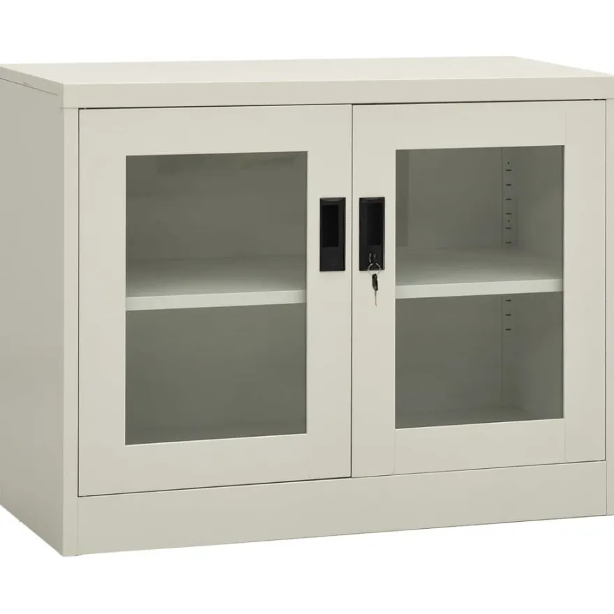 vidaXL Büroschrank Hellgrau 90x40x70 cm Stahl